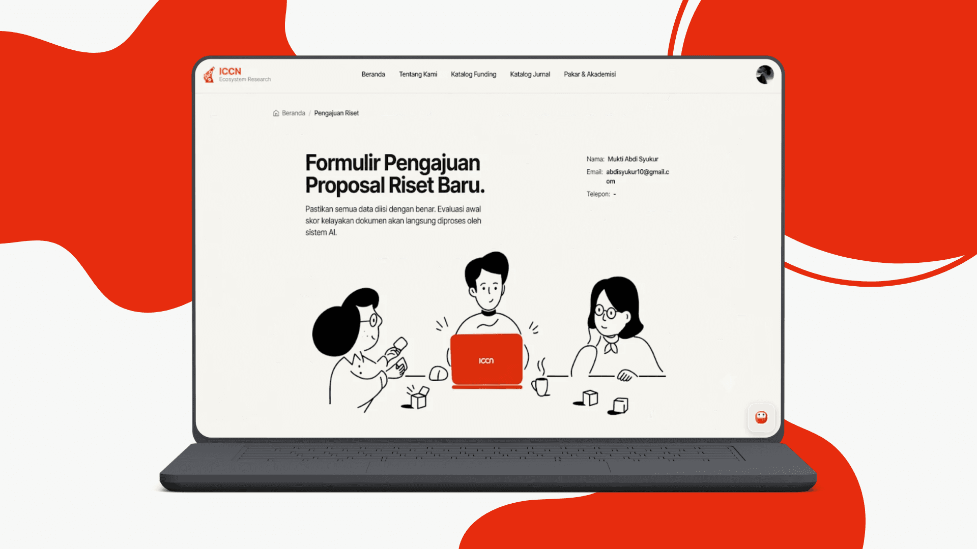 Research proposal submission page to submit research applications.