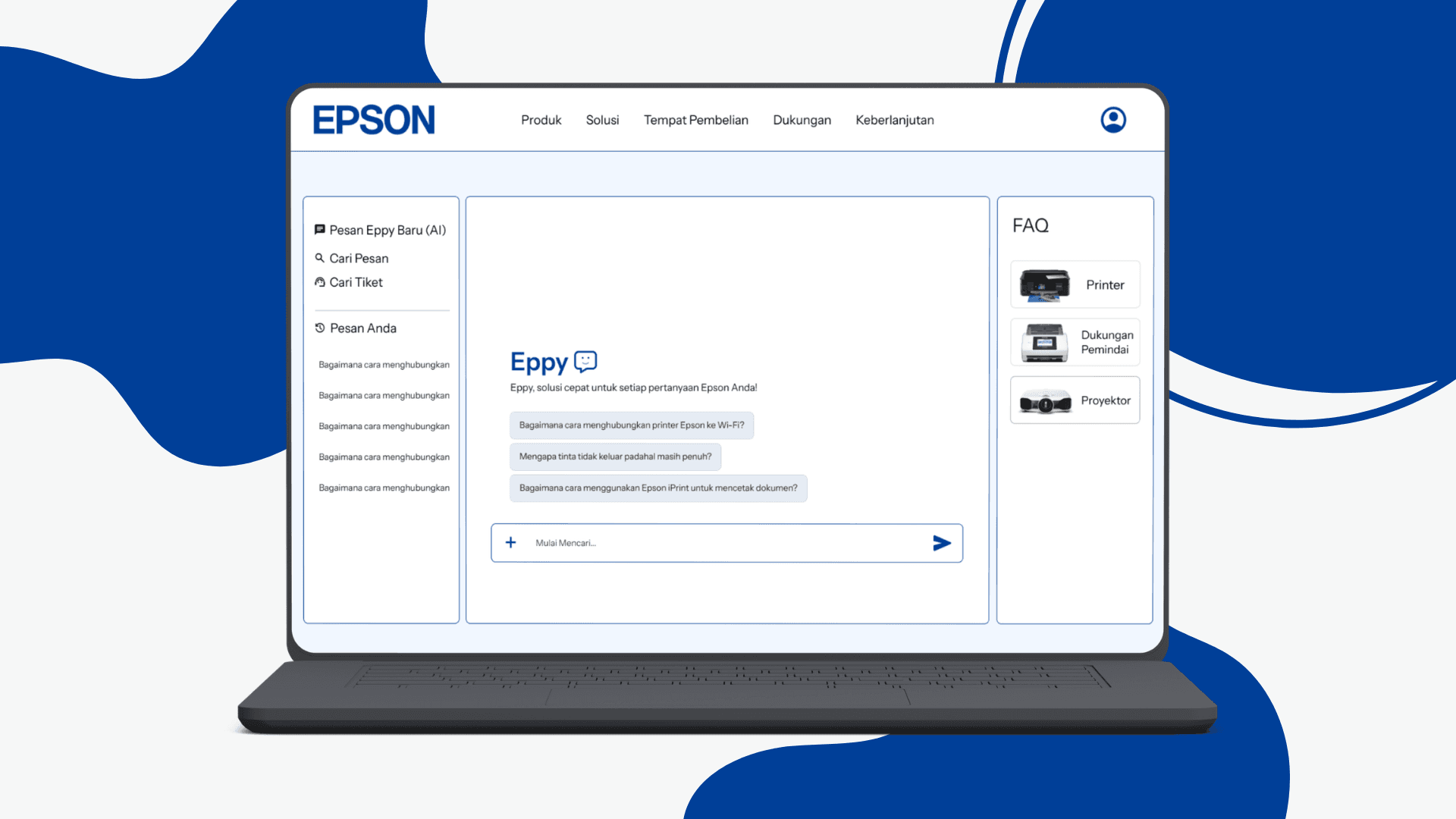 Chat interface where employees interact with the AI-powered helpdesk assistant.